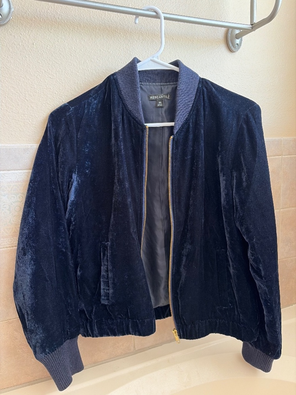 J Crew Blue Velvet Bonner Jacket XS